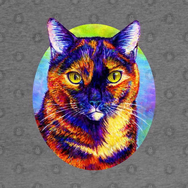 Rainbow Tortoiseshell Cat by rebeccawangart